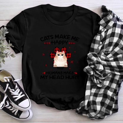 Personalized Cats Make Me Happy NI0603001XR T-Shirt