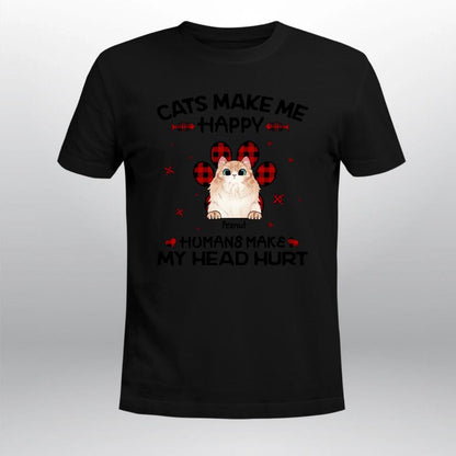 Personalized Cats Make Me Happy NI0603001XR T-Shirt