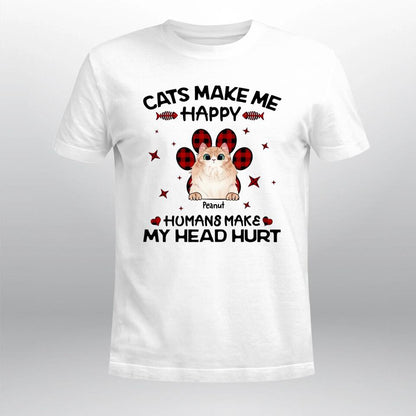 Personalized Cats Make Me Happy NI0703002XR T-Shirt