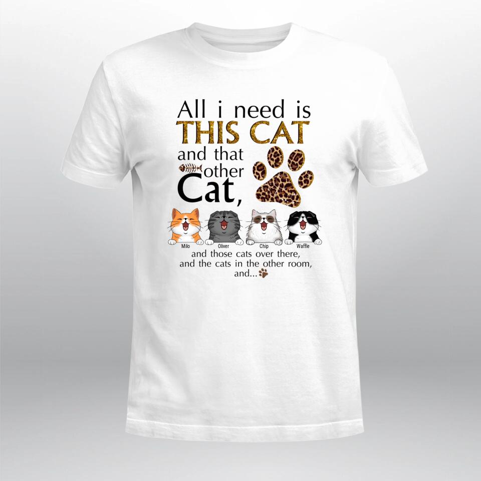 Personalized All I Need Is This Cat And That Other Cat XR0703001YS T-Shirt