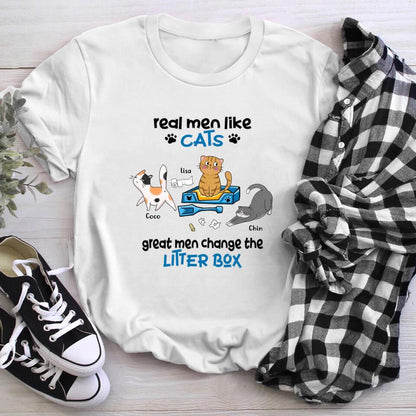 Personalized Real Men Like Cats XR0703004XY T-Shirt