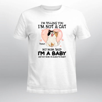 Personalized I Am Not A Baby I Am A Cat NI0903002XR T-Shirt