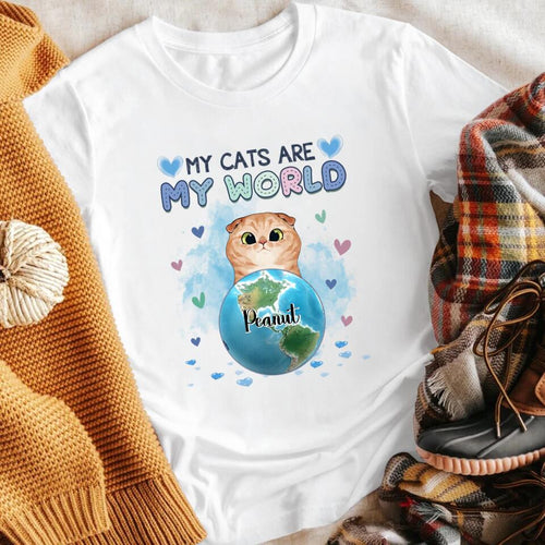 Personalized My Cats Are My World Cat XR0803006YS T-Shirt