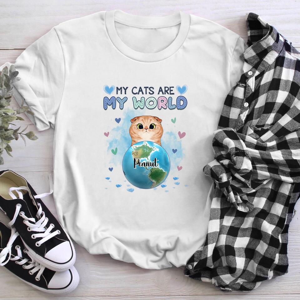 Personalized My Cats Are My World Cat XR0803006YS T-Shirt