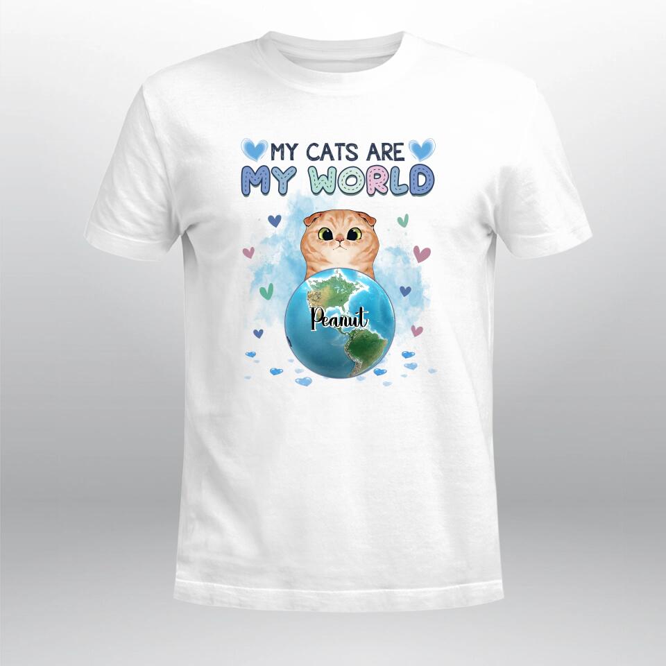 Personalized My Cats Are My World Cat XR0803006YS T-Shirt