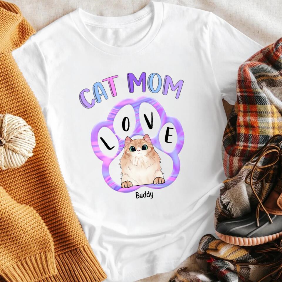 Personalized Love Cat Mom NI1003001XR T-Shirt