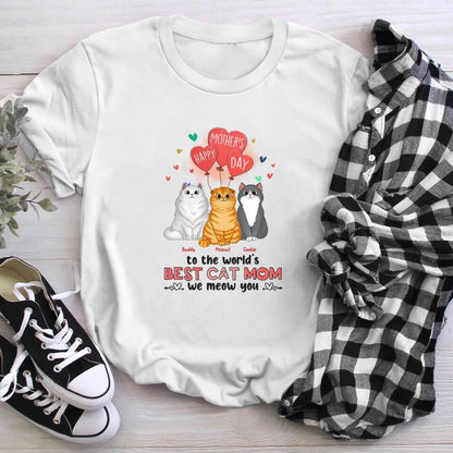 Personalized Best Cat Mom We Weow You XR1003002YS T-Shirt