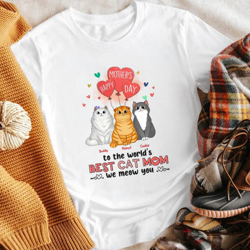 Personalized Best Cat Mom We Weow You XR1003002YS T-Shirt