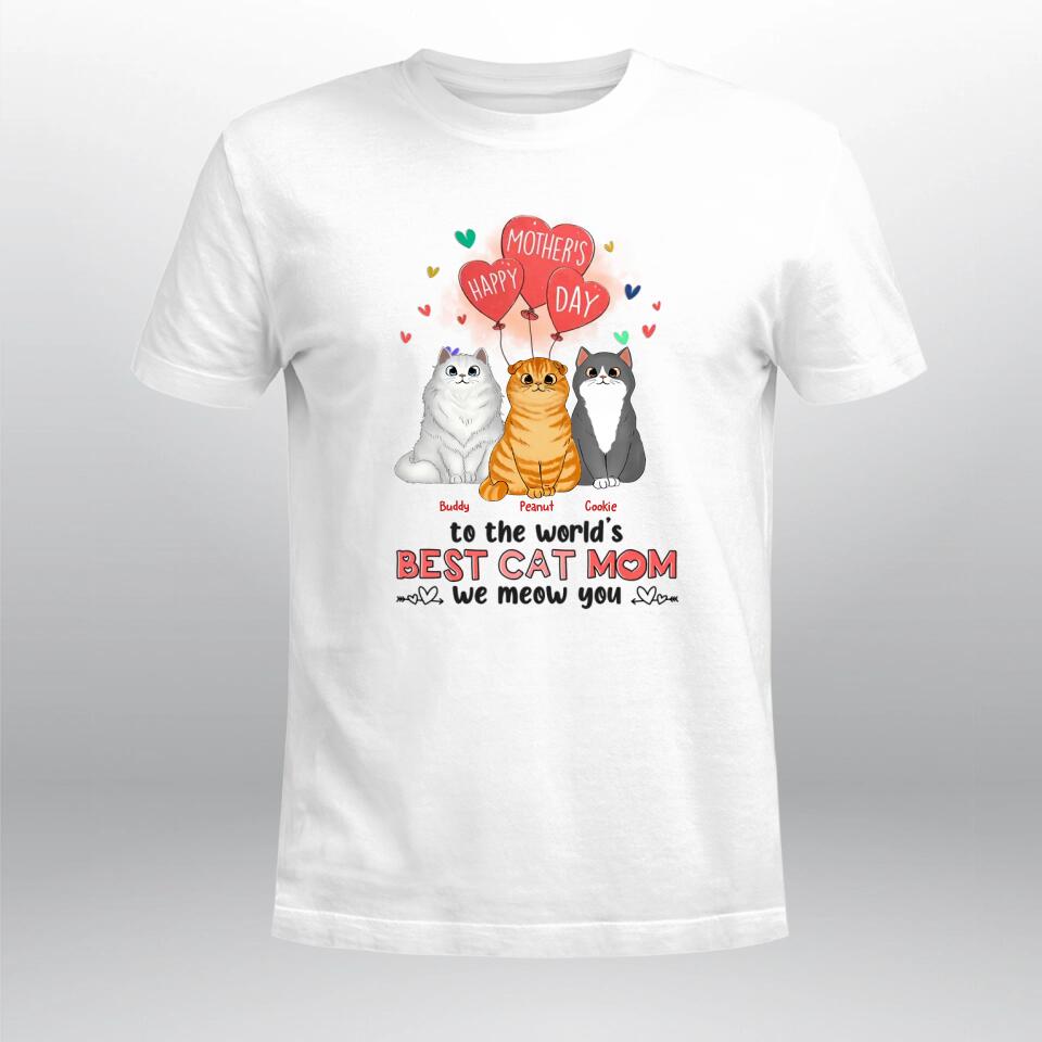 Personalized Best Cat Mom We Weow You XR1003002YS T-Shirt