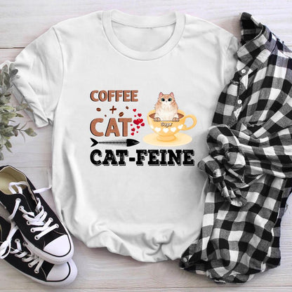 Personalized Cat Plus Coffee Is Cat-feine NI1003005XR T-Shirt