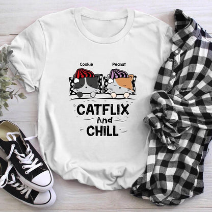 Personalized Catflix And Chill Funny XR1303001YS T-Shirt