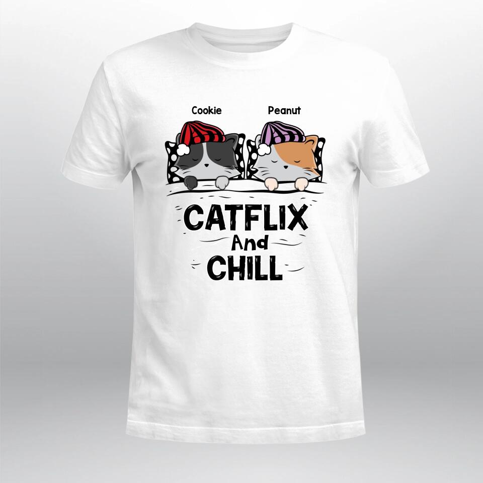 Personalized Catflix And Chill Funny XR1303001YS T-Shirt