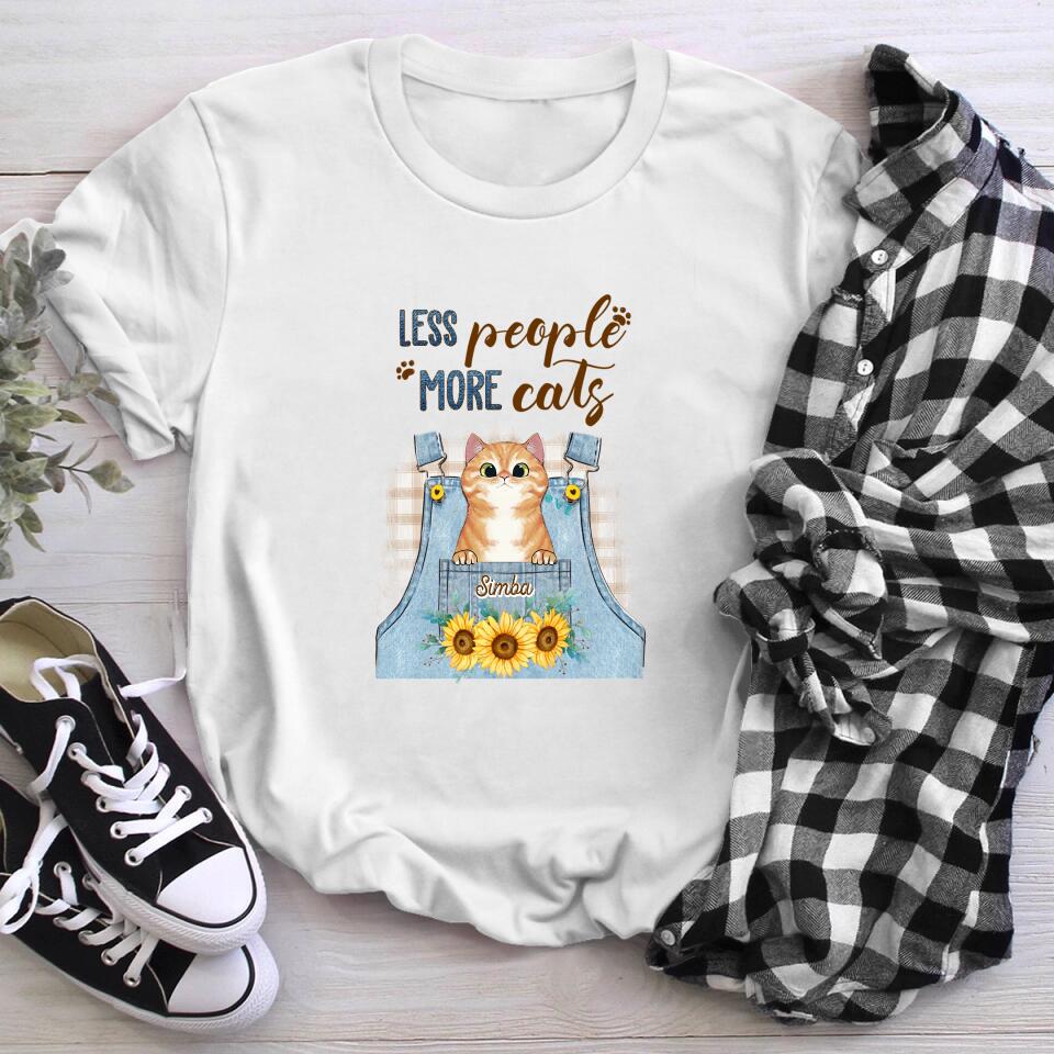 Personalized Less People More Cats NI1303001XR T-Shirt