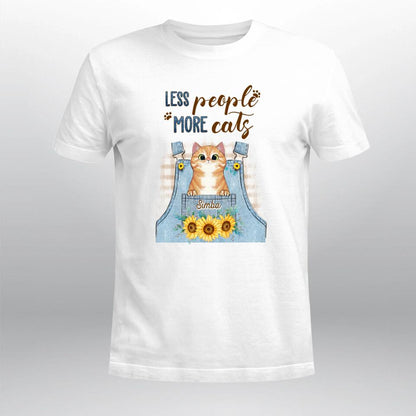 Personalized Less People More Cats NI1303001XR T-Shirt