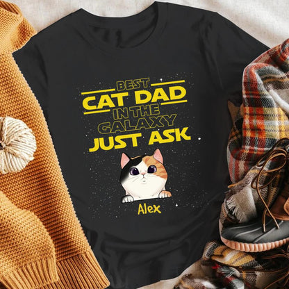 Personalized Cat Dad In The Galaxy Father's Day YR1303003YF T-Shirt