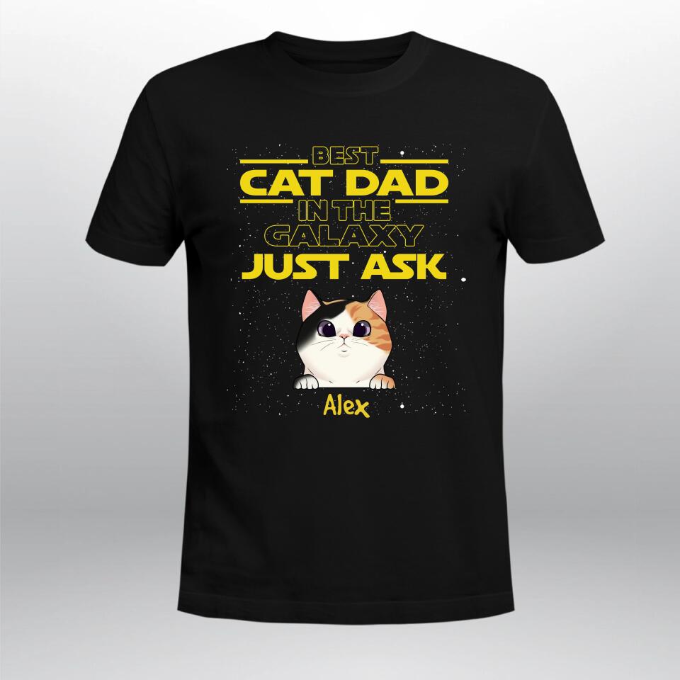 Personalized Cat Dad In The Galaxy Father's Day YR1303003YF T-Shirt