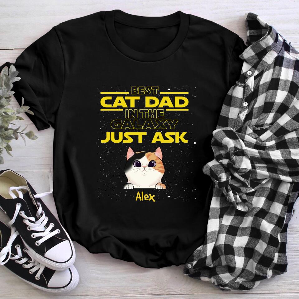 Personalized Cat Dad In The Galaxy Father's Day YR1303003YF T-Shirt