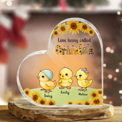 Personalized Love Being Called Grandma Chicken NI1503001XR Heart Acrylic Plaque