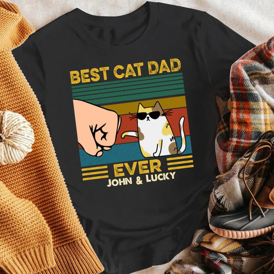 Personalized Best Cat Dad Ever YR1403004XC T-Shirt