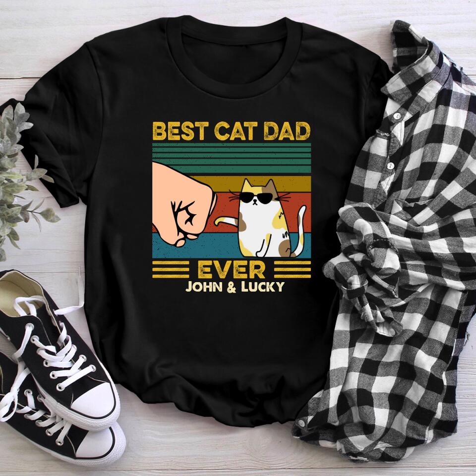 Personalized Best Cat Dad Ever YR1403004XC T-Shirt