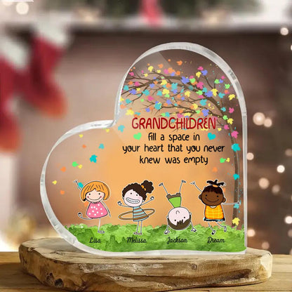 Personalized Grandchildren Fill A Space In Your Heart NI1503002XR Heart Acrylic Plaque