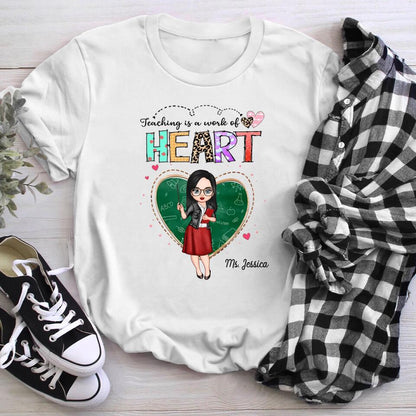 Personalized Teaching Is A Work Of Heart NI1503004XR T-Shirt