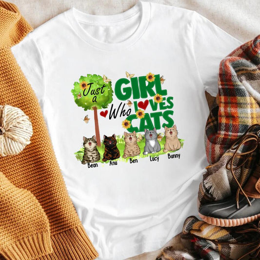 Personalized Just A Girl Who Loves Cats NI1603001YR T-Shirt