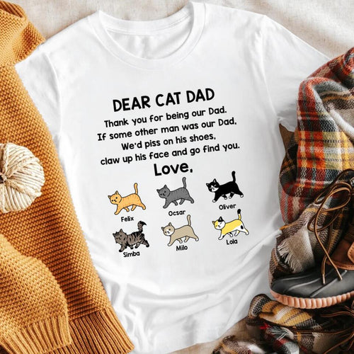 Personalized Dear Cat Dad NI0703001XR T-Shirt