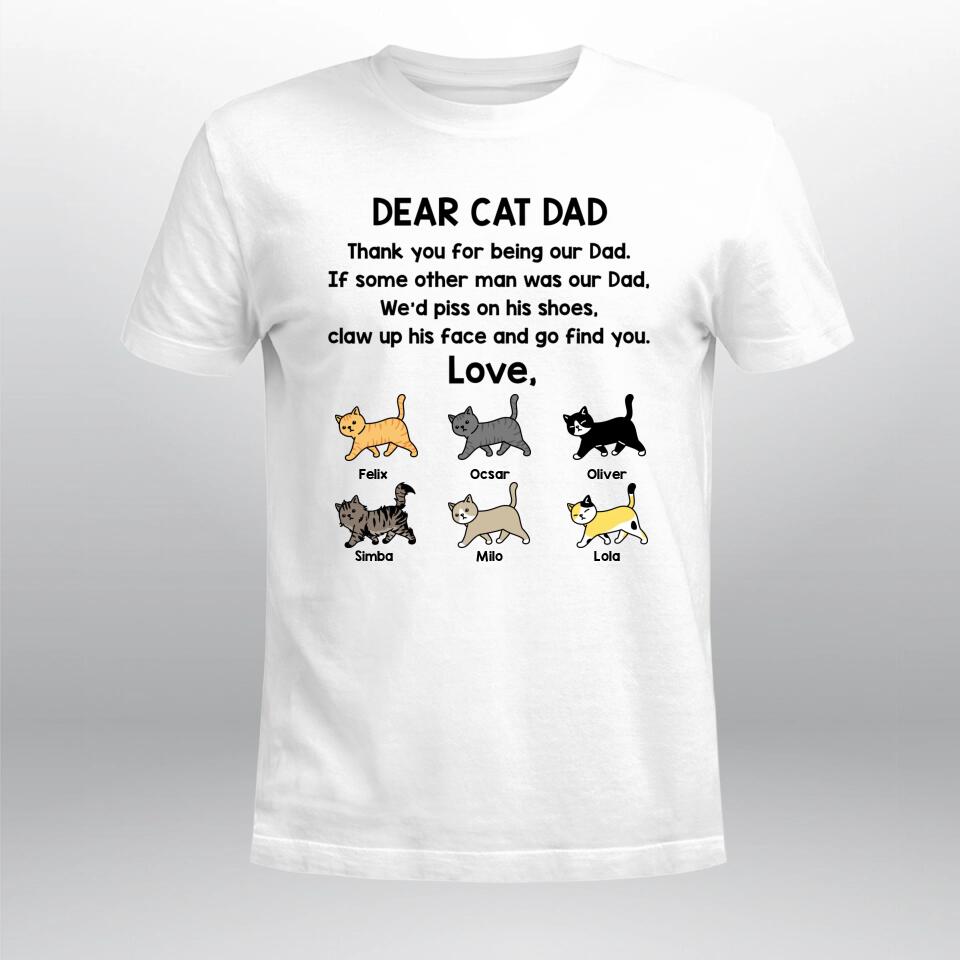 Personalized Dear Cat Dad NI0703001XR T-Shirt