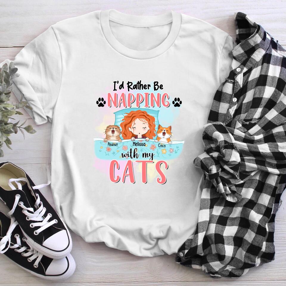 Personalized I'd Rather Be Napping With My Cat XR0903007YS T-Shirt