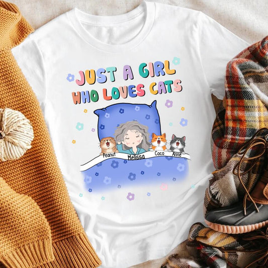 Personalized Just A Girl Who Loves Cats NI1603005YR T-Shirt