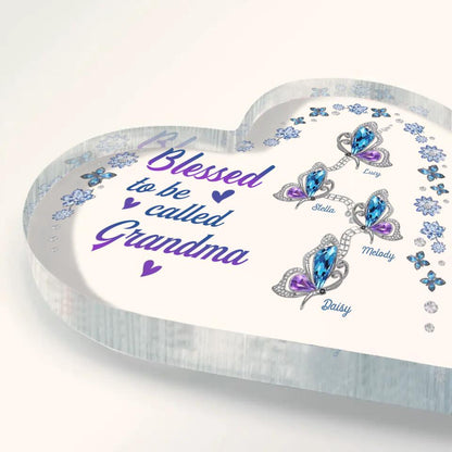 Personalized Blessed To Be Called Grandma Butterfly NI1703005XR Heart Acrylic Plaque