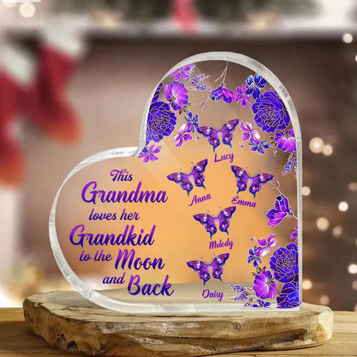 Personalized This Grandma Loves Her Grandkids XR1603003YS Heart Acrylic Plaque