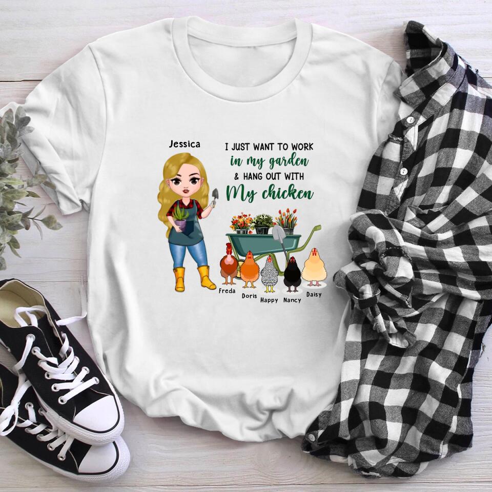 Personalized I Just Want To Hang Out With My Chickens NI1803004XR T-Shirt