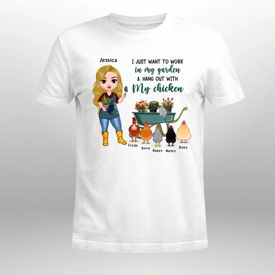 Personalized I Just Want To Hang Out With My Chickens NI1803004XR T-Shirt