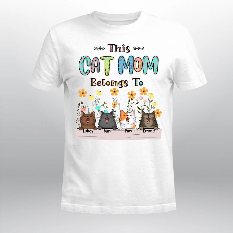 Personalized This Cat Mom Belongs To YR1803004XC T-Shirt