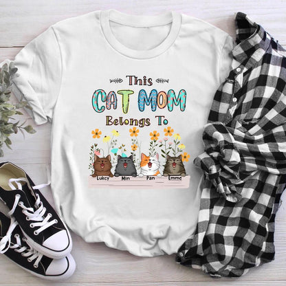 Personalized This Cat Mom Belongs To YR1803004XC T-Shirt