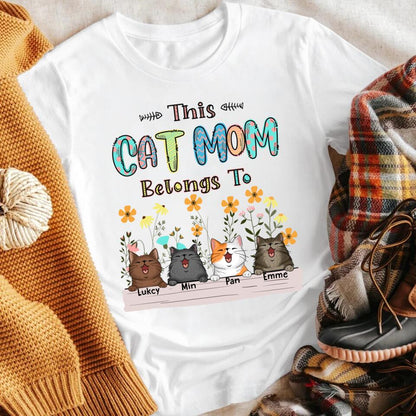 Personalized This Cat Mom Belongs To YR1803004XC T-Shirt