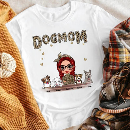 Personalized Leopard Shirt Doll Dog Mom T-Shirt