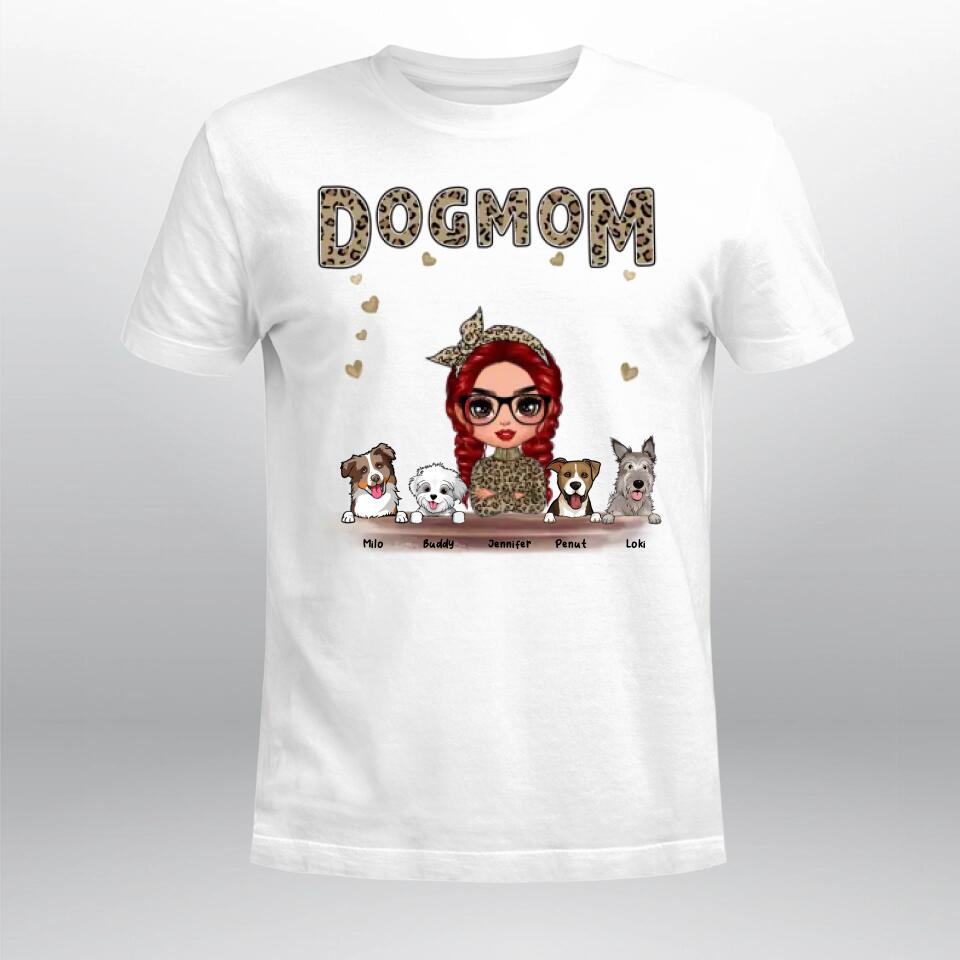 Personalized Leopard Shirt Doll Dog Mom T-Shirt