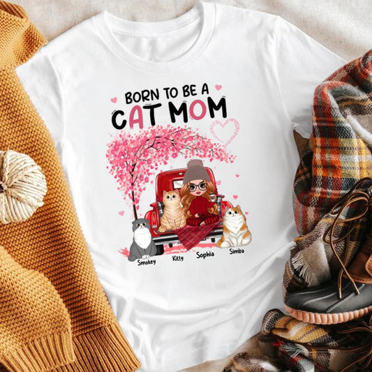 Personalized Born To Be A Cat Mom Cat XR1703002XY T-Shirt