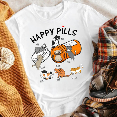 Personalized Happy Pills Cats YR2003003XC T-Shirt