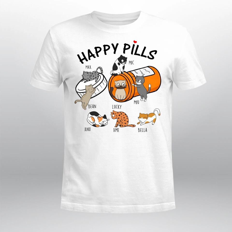 Personalized Happy Pills Cats YR2003003XC T-Shirt