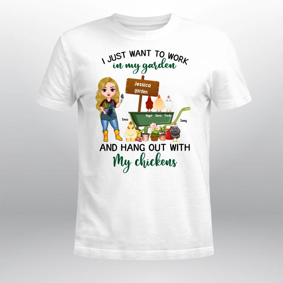 Personalized I Just Want To Work In My Garden XR2003005XY T-Shirt