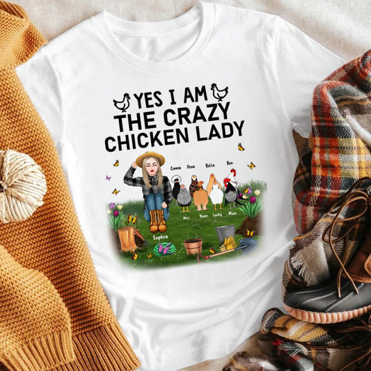 Personalized Yes I Am The Crazy Chicken Lady NI2103002YR T-Shirt