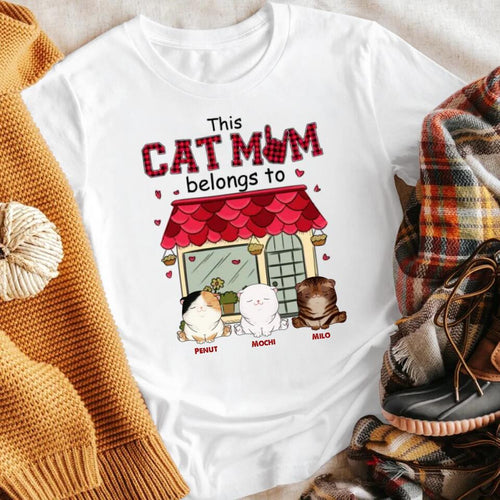 Personalized This Cat Mom Belongs To T-Shirt