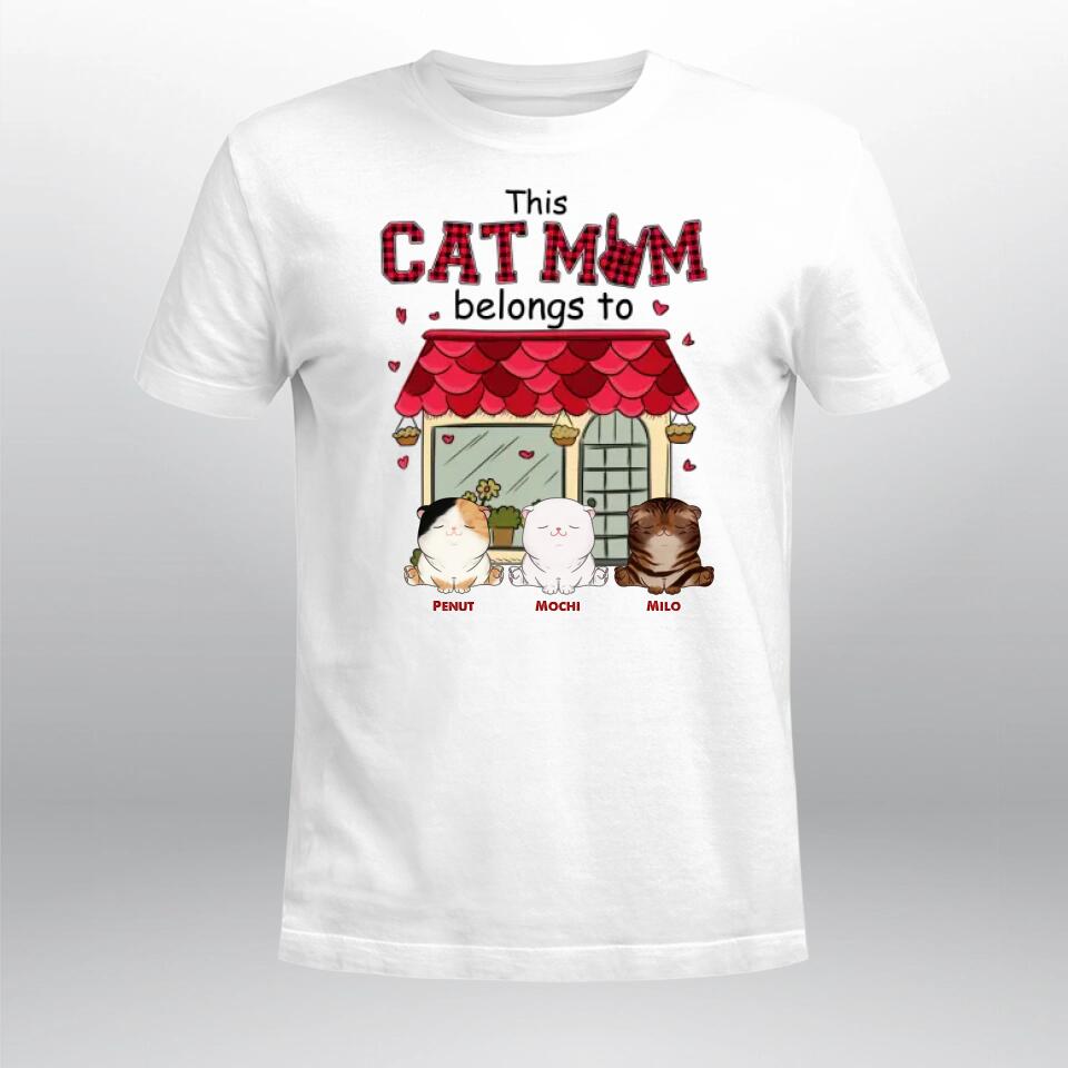 Personalized This Cat Mom Belongs To T-Shirt