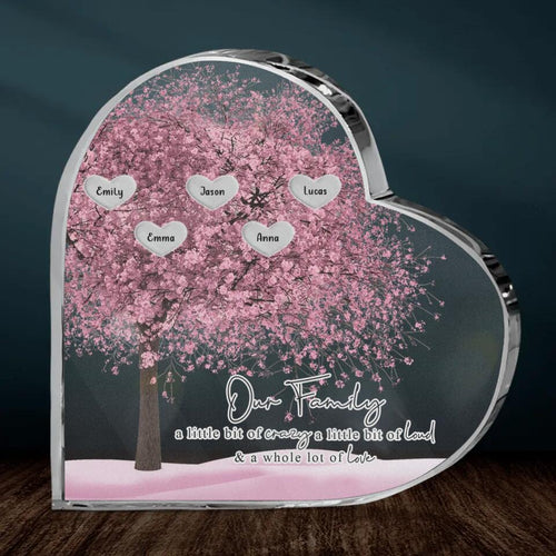 Personalized Our Family A Little Bit Of Crazy Loud And Love NI2203001XR Heart Acrylic Plaque