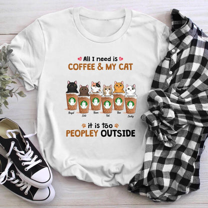 Personalized Coffee Cat Mom Grandma YR2103004XC T-Shirt