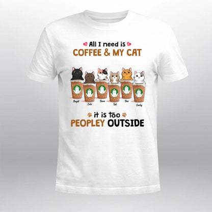 Personalized Coffee Cat Mom Grandma YR2103004XC T-Shirt